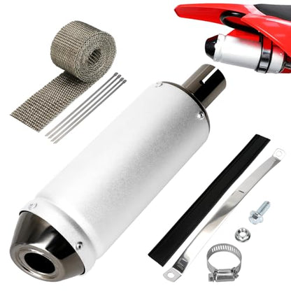 EOPOAYI 1.1 Inch Motorcycle Slip on Muffler for 125cc 110cc Pit Dirt Bike - color: A-Silver