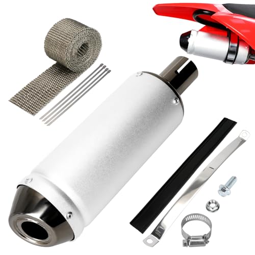 EOPOAYI 1.1 Inch Motorcycle Slip on Muffler for 125cc 110cc Pit Dirt Bike - color: A-Silver