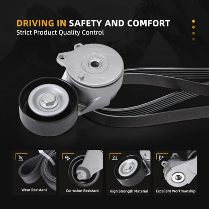Serpentine Belt with Tensioner Kit #39369 119551KC0A 11955-1KC0A - size: 2013-2019 for Sentra