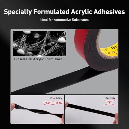3M Automotive Acrylic Plus Tape, 0.24" x 18Ft, PT1100, Dark Gray - size: 0.24" x 18Ft