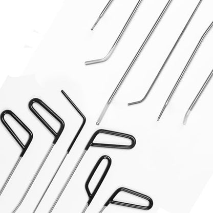 LadyRosian Paintless Dent Repair Tools 6 Pieces of Dent Removal Repair Rods C Style Rods Tool for Car Body Hail Damage Door Dent Removal - color: C+A rod