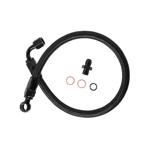 Car Braided Fuel Line Hose for Honda Civic 1988-2000 / Front Braided Fuel Line Oil Hose / / Durable Metal Nylon / 1Pcs Black