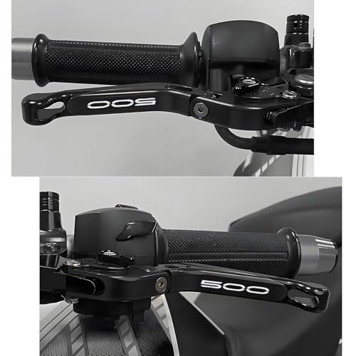 for Kawasaki NINJA500 Ninja 500 Z500 Z 500 SE ABS 2024-2026 Motorcycle Clutch Lever Adjustable Handlebars Brake and Clutch Levers Set (Black) - color: Black