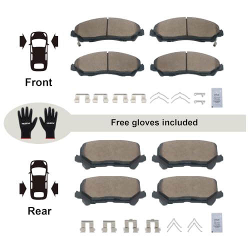 HUSCH Front & Rear Ceramic Brake Pads Fit For Honda Pilot 2016-2021 - size: D1723+D1724