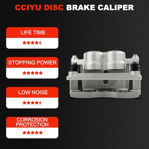 cciyu Front Left Disc Brake Caliper Assembly With Bracket 18B5004 - size: Front Left[18B5004]
