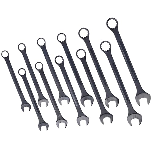 Jumbo Combination Wrench Set, 11-Piece Metric (34-50mm), Black Oxide, Pouch - Complete Metric Set, Master Mechanic Choice, European & Asian Full Coverage - color: 11-piece Metric (34-50mm), Black Oxide