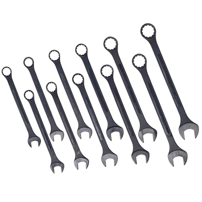 Jumbo Combination Wrench Set, 11-Piece Metric (34-50mm), Black Oxide, Pouch - Complete Metric Set, Master Mechanic Choice, European & Asian Full Coverage - color: 11-piece Metric (34-50mm), Black Oxide