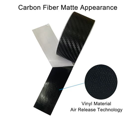 Carbon Fiber Vinyl Tape for Black Out Chrome Delete Window Trim with Tool Kit, Black Vinyl Wrap Tape Roll, Self-Adhesive Car Chrome Door Trim Delete Tape DIY Film (1 inches x 30 feet) - size: 1 inches x 30 feet