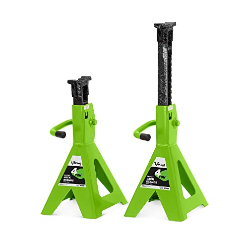AFF Viking 4 Ton Pair of Jack Stands, Heavy Duty Ratchet-Style, for Cars - size: 4 Ton