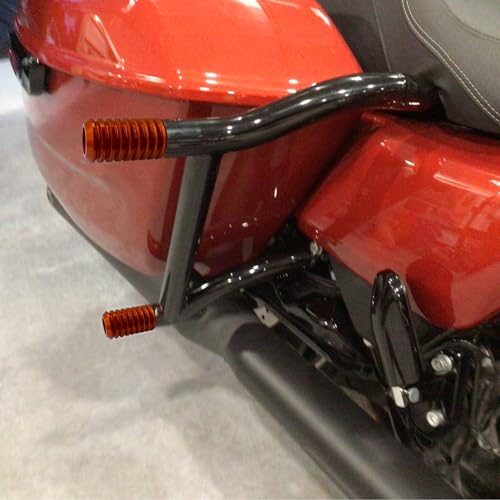Motorcycle front and rear crash bar decorative wheels, engine crash bar sliders, and saddlebag crash bar decorative covers (orange) - color: orange