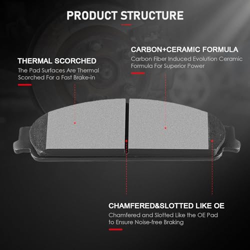 cciyu D1070 D1071 Front Rear Ceramic Brake Pads - size: Front[D1070] + Rear[D1071]