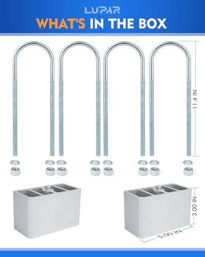 Universal Leaf Spring Lowering Block Kit, Heavy Duty Steel Lowering Block Kit, 3 Inch - size: 3 INCH
