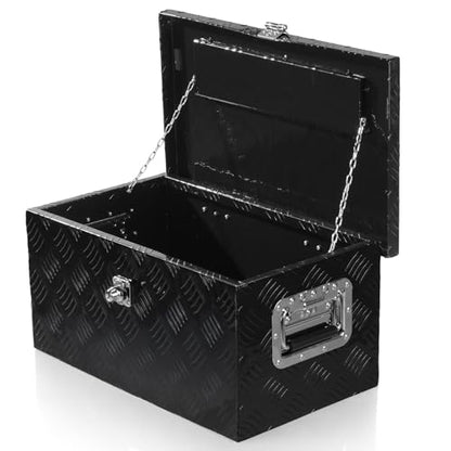 20 Inch Aluminum Truck Bed Tool Box with Side Handles, Lock - color: Black, size: 20"