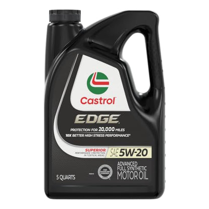 Castrol EDGE 5W-20 Advanced Full Synthetic Motor Oil, 5 Quarts, Pack of 3 - size: 5 Quarts, Pack of 3