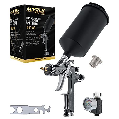 Master Elite Performance PRO-88 HVLP Automotive Spray Paint Gun, 1.3mm Tip - size: 1.3mm