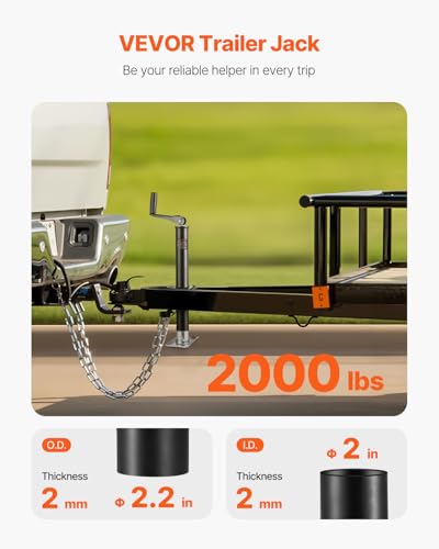 VEVOR 2000 lbs A-Frame Trailer Jack, 13-3/4 Inches Vertical Travel, Trailer Jack Stand with Handle for Horse - size: 2000 lbs (13-3/4 inch Stroke)
