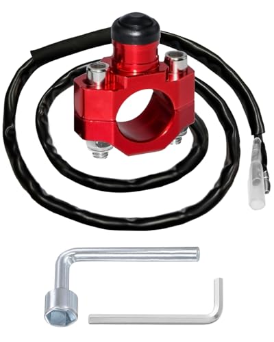 Belinous Motorcycle Engine Kill Switch, Universal Stop Start Switch, Red - color: Red