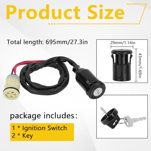 Ignition Switch Key for Honda Rancher 350 400 420 Ignition Switch