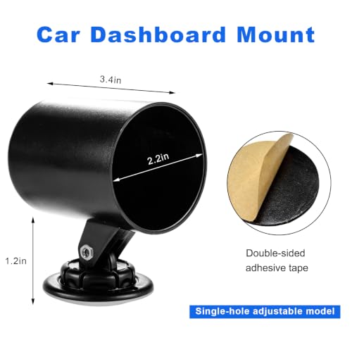 Car 2" 52mm Single Hole Dash Gauge Pod Holder, 360 Degrees Rotatable Single Gauge Console Dashboard Pod Mount, Universal Plastic Housing Pod Meter Cup Gauges for Most Vehicles - color: Single Hole