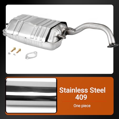 100% Stainless Steel Rear Exhaust Muffler for 2001-2006 Elantra HE01 - size: For 2001-2006 Elantra 2.0L