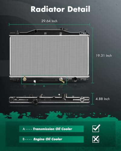 SCITOO Automotive Replacement Engine Radiator compatible with Acura - size: 2412