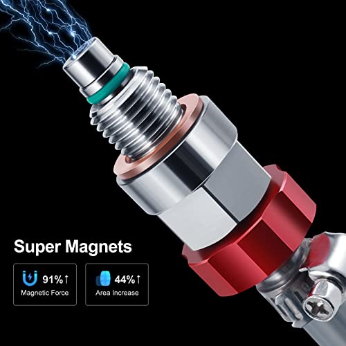 1/2-20 Oil Drain Valve Magnetic Stainless Steel Oil Plug Drain Valve No Mess, Clean & Safe Oil Changes Compatible with Ford GMC Chevrolet Dodge and More Select Models - size: M12.7 x 1.27