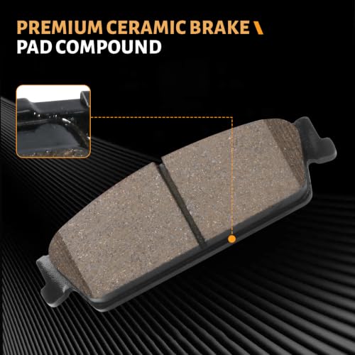 D1194 Rear Ceramic Brake Pads Kit Fit For Cadillac Escalade 2007-2014, For Chevrolet Avalanche 2007-2013, For Silverado 1500 2007-2013, For Suburban 1500 2007-2014, For Tahoe 07-14 - size: HZ1194H