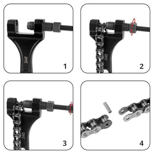 DYC 420 Chain 132 Links with 5 Master Links and Chain Breaker Tool - color: Natural Steel