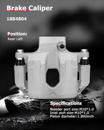 cciyu Rear Left Disc Brake Caliper Assembly w/Bracket 18B4804 - size: Rear Left[18B4804]