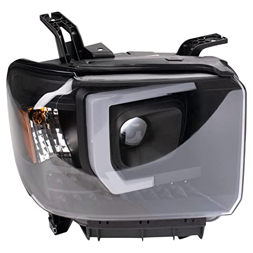 TRQ Performance Driver and Passenger Side Headlight Assembly Set Black - style: HLA71015