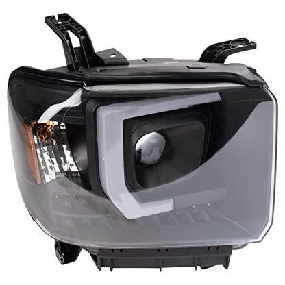 TRQ Performance Driver and Passenger Side Headlight Assembly Set Black - style: HLA71015