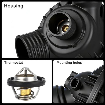 Engine Coolant Thermostat Housing Assembly w/Sensor Compatible with BMW 335i,335i GT xDrive,335i xDrive,X5,435i,435i Gran Coupe,435i xDrive,435i xDrive Gran Coupe,X6,M2,M235i,OEM#11537598865 - size: 902-5825