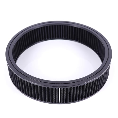 14"x3" Round Air Cleaner Filter Element High Flow (Black) - size: 14" x 3" Black