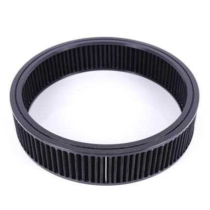 14"x3" Round Air Cleaner Filter Element High Flow (Black) - size: 14" x 3" Black
