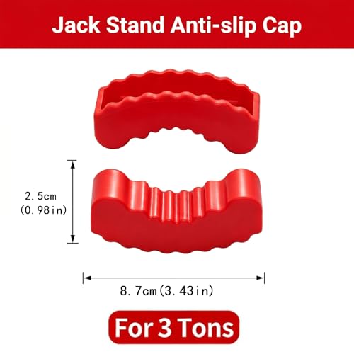 2 PCS 2-3 Ton Jack Stand Pads for Car, Anti-Slip Rubber Floor Jack Pad, Load-Bearing, Universal for Most Cars, Trucks, SUVs (Red) - color: 3 Ton #Red