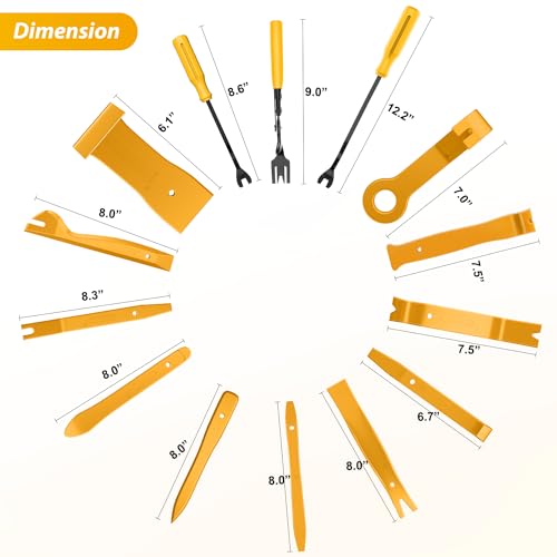 GOOACC 200Pcs Trim Removal Tool Auto Push Pin Bumper Retainer Clip Set - color: 200Pcs Clips Removal Kit Yellow