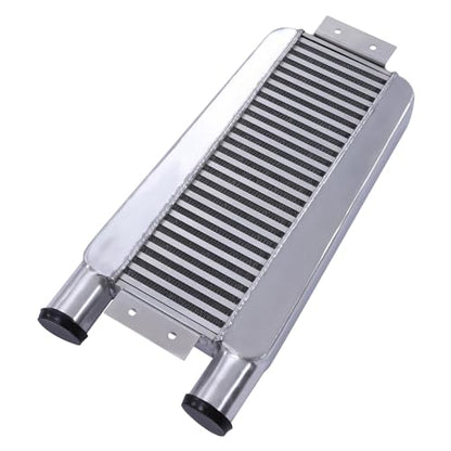 Universal Intercooler Aluminum Intercooler Front Mount 2.5" Inlet & Outlet Direct Replacement for Universal Car Silver (24x11x3" 2.5") - size: 24x11x3" 2.5"