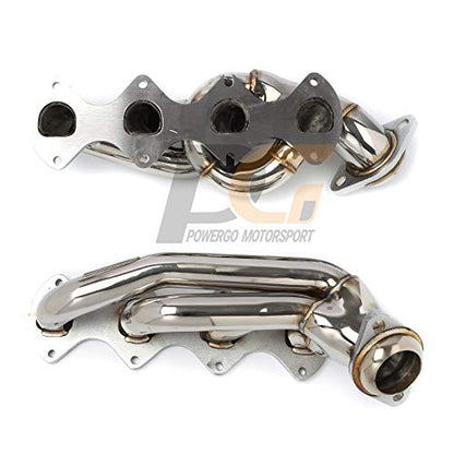 Exhaust Headers 1-5/8 in. Stainless Steel Polished Finish for 2004-2010 F-150 F150 XL XLT FX4 Lariat Pickup Truck 5.4L V8