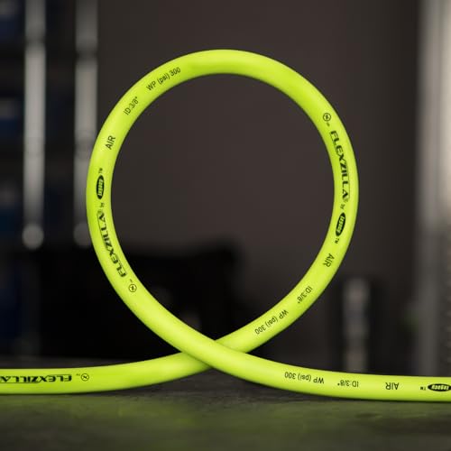 Flexzilla Air Compressor Hose, 1/4 in. MNPT Fittings, No-Kink, All Weather, Lightweight, Premium Hybrid Polymer, 300 PSI, ZillaGreen, 50ft (Pack of 10) - size: 50ft (Pack of 10), style: 1/4"