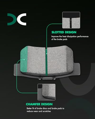 Ceramic Brake Pads Kits SCITOO Fit For Honda For Accord 3.0L 2003-2007 - size: Front D787 & Rear D537