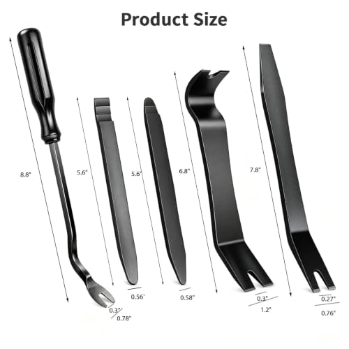 5PCS Auto Trim Removal Tool Kit, Pry Tool Kit, No Scratch (Black) - color: Black