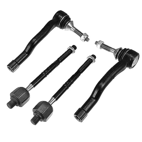 X AUTOHAUX 4pcs Front Inner Outer Tie Rod Links Suspension Steering Tie Rod End ES801109 ES801110 EV801122 for Ford for Lincoln