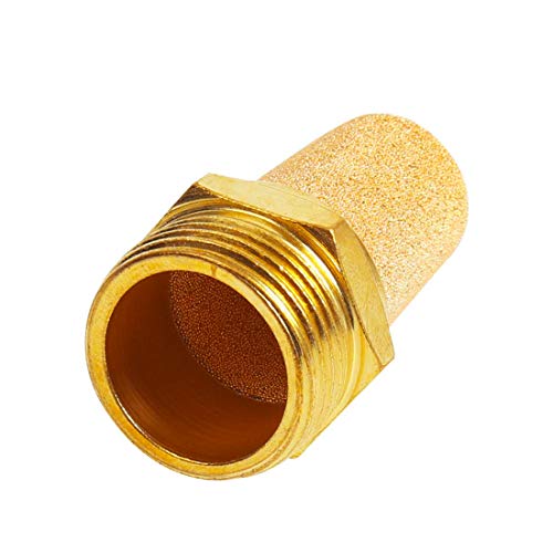 Quickun Air Pneumatic Mufflers, 1/8" Male Thread Sintered Bronze Exhaust Muffler Silencer (Pack of 3) - size: 1/8" Male (3Pcs)