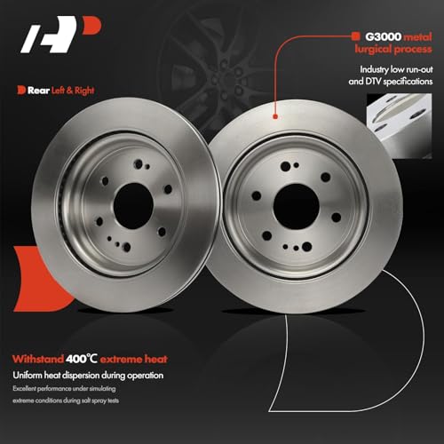 A-Premium Front and Rear Vented Brake Rotors and Ceramic Pads Kit