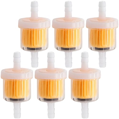 6PCS 1/4 Inch Gas Inline Fuel Filters, with magnet, Universal for Stratton Small Engine, Kohler, Kawasaki, Birggs, John Deere, Gasoline Generator Lawn Mower Motorcycle - color: 6 PCS
