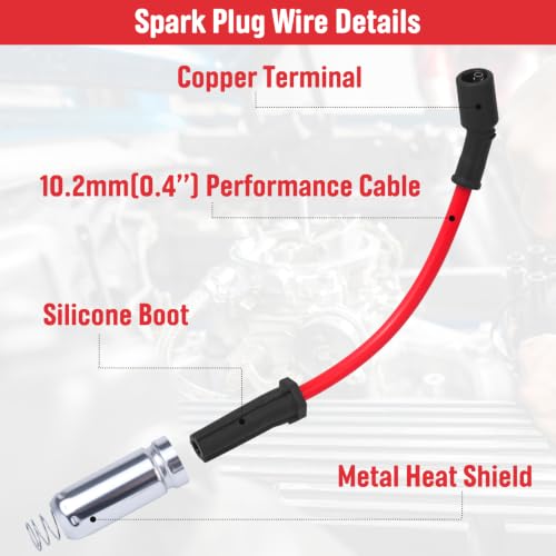 Coil Packs and 10.2mm Spark Plug Wires for Chevy GMC LS 4.8 5.3 6.0 6.2 V8