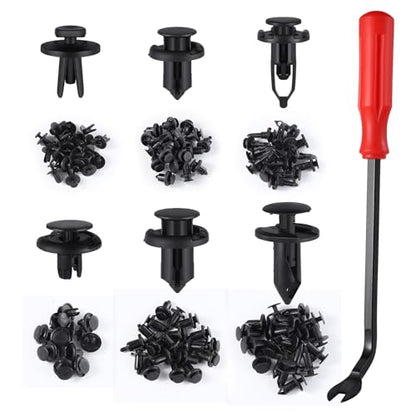 LivTee 120pcs Retainer Clips Push Type Fasteners 6.3mm 8mm 9mm 10mm Expansion Screws Replacement Kit Bumper Push Rivet Clips with Remover Tool - size: 120+1(Not Specified)