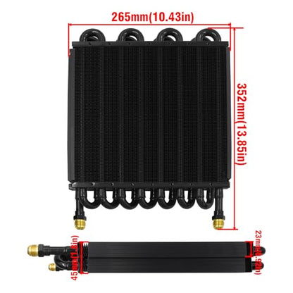 Transmission Oil Cooler Kit Fin Oil Cooler Kit (Black, 16 Pass) - color: Black, size: 16 Pass