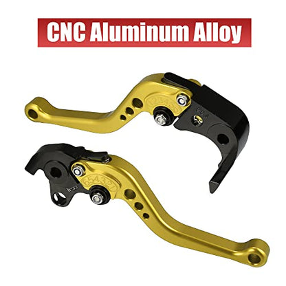 X AUTOHAUX Brake Clutch Levers Adjustable Folding CNC for Honda CBR1000RR - color: Gold Tone
