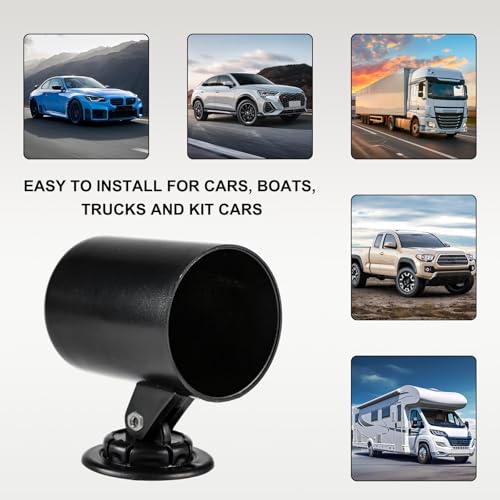 Car 2" 52mm One Hole Dash Gauge Pod Holder, ABS Plastic 1 Hole Gauge Console Dashboard Pod Mount, Universal Housing Pod Meter Cup Gauge to Vehicle's Dash, Car Accessories - color: One Hole